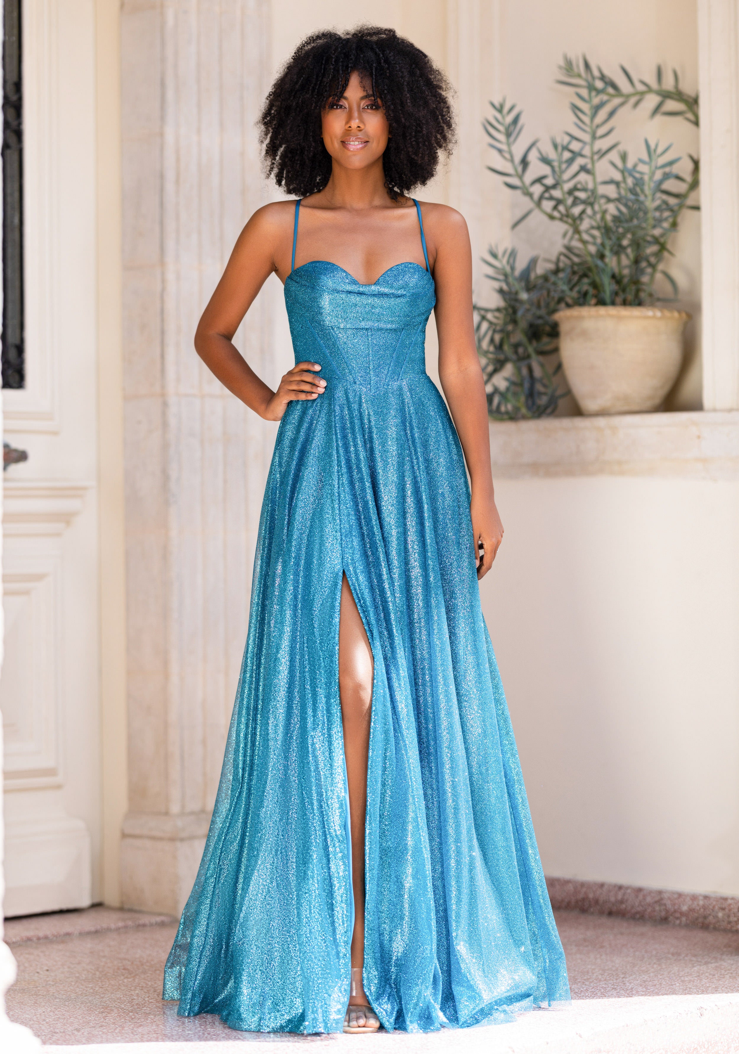 Evening dress light blue sale