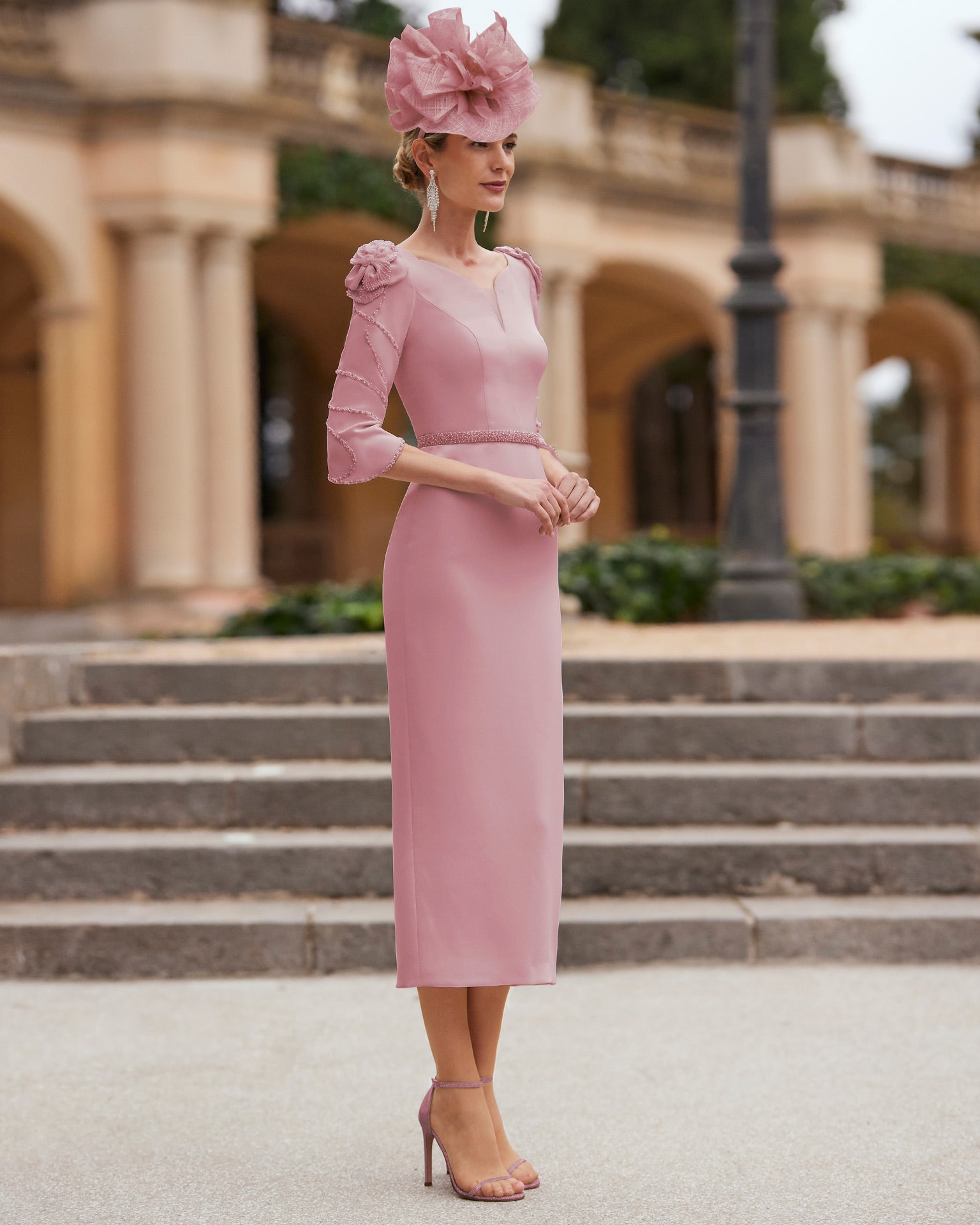 Dusty pink mother hotsell of the bride dress