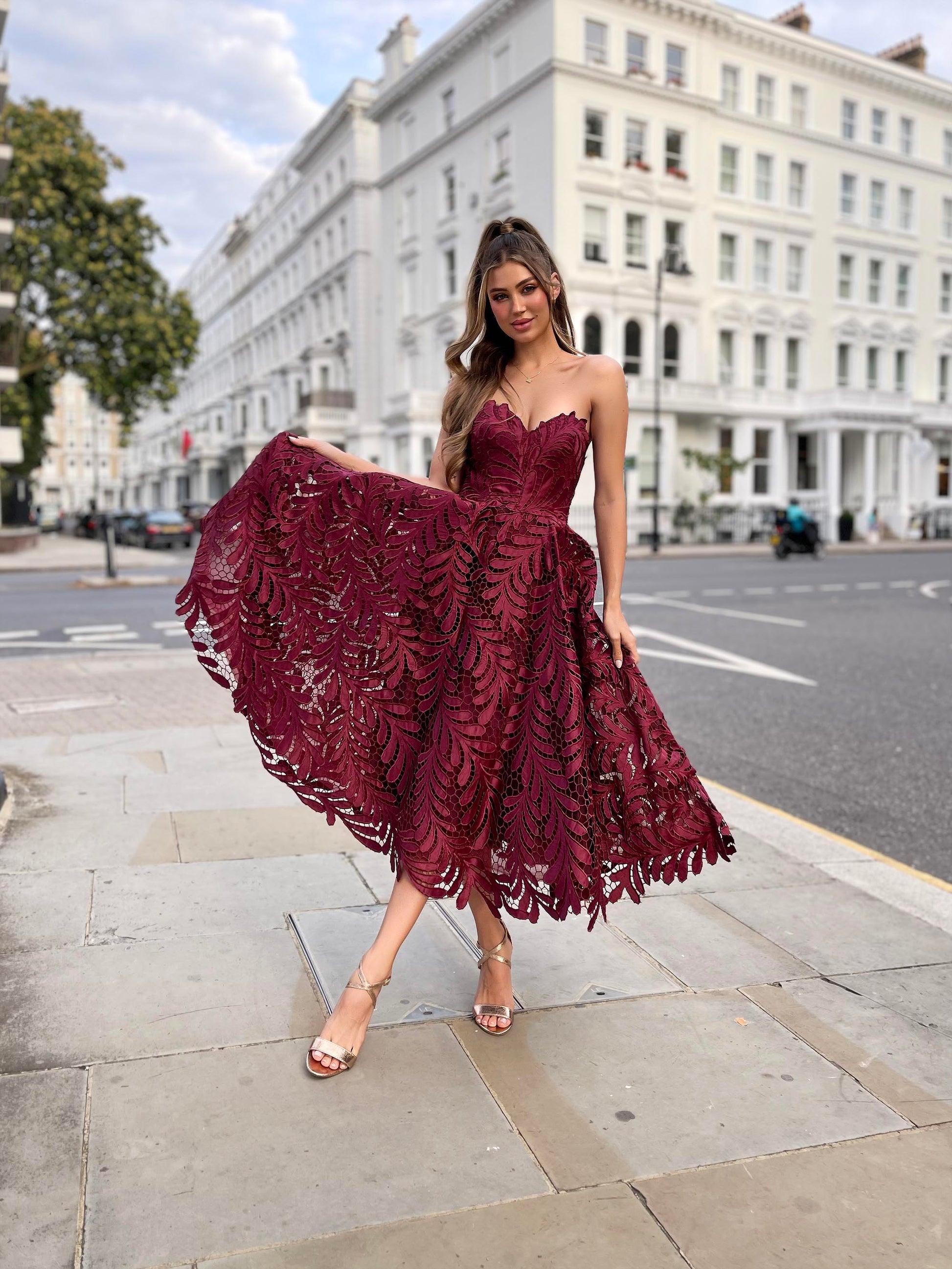 Maroon Wedding Guest Dress