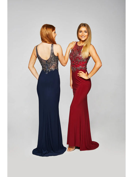 Navy & Wine Prom Dress