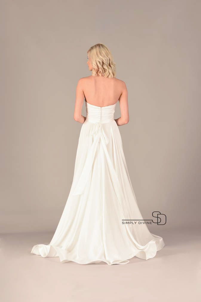 Off-White Strapless Ball Gown