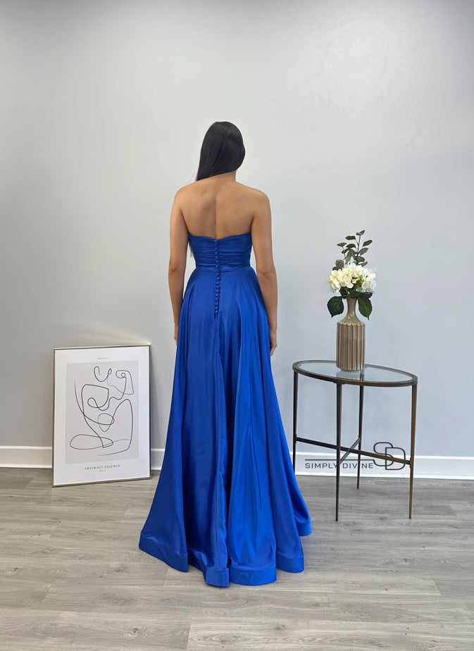 Royal Blue Strapless Ball Gown