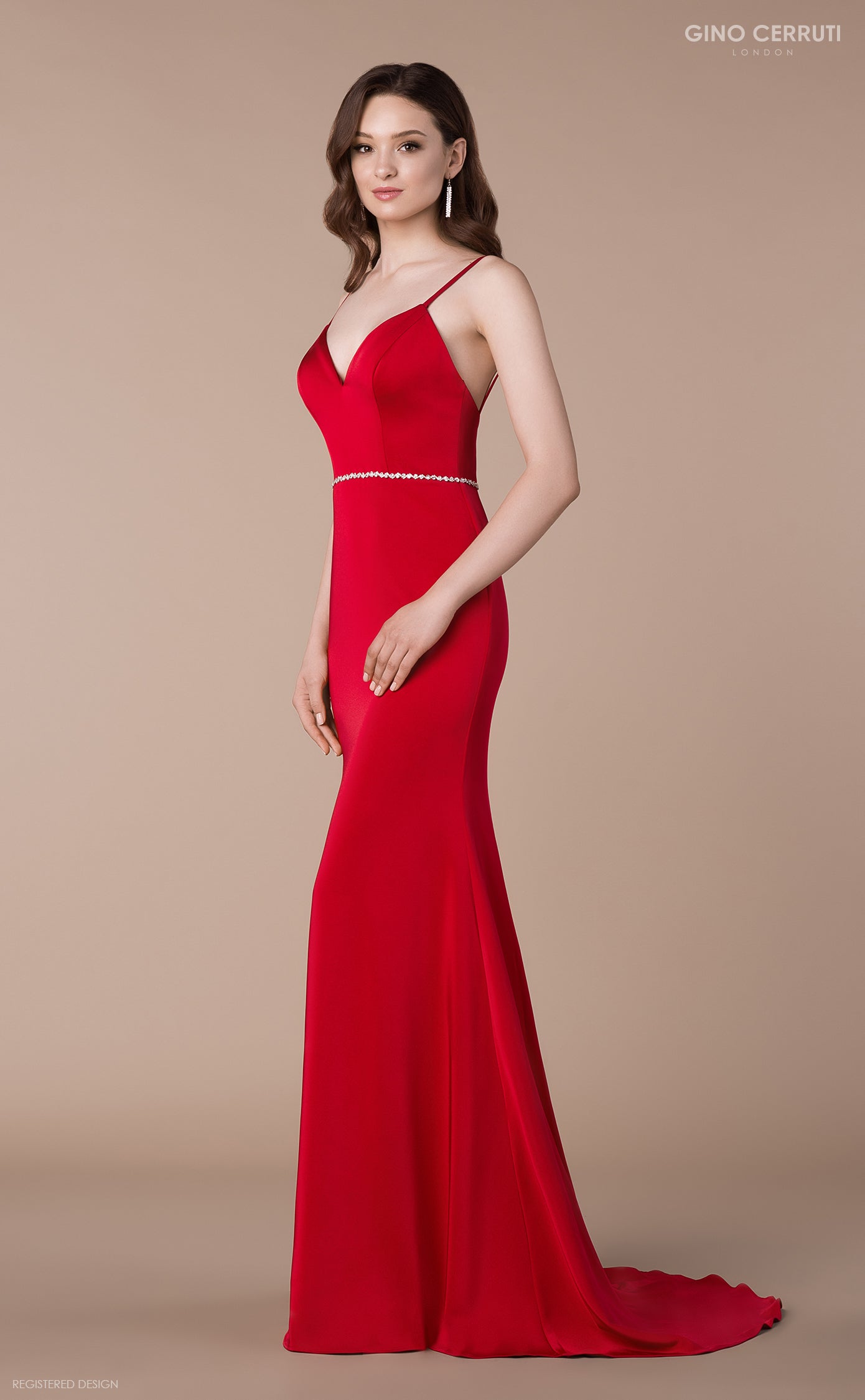 Plain red prom dress best sale