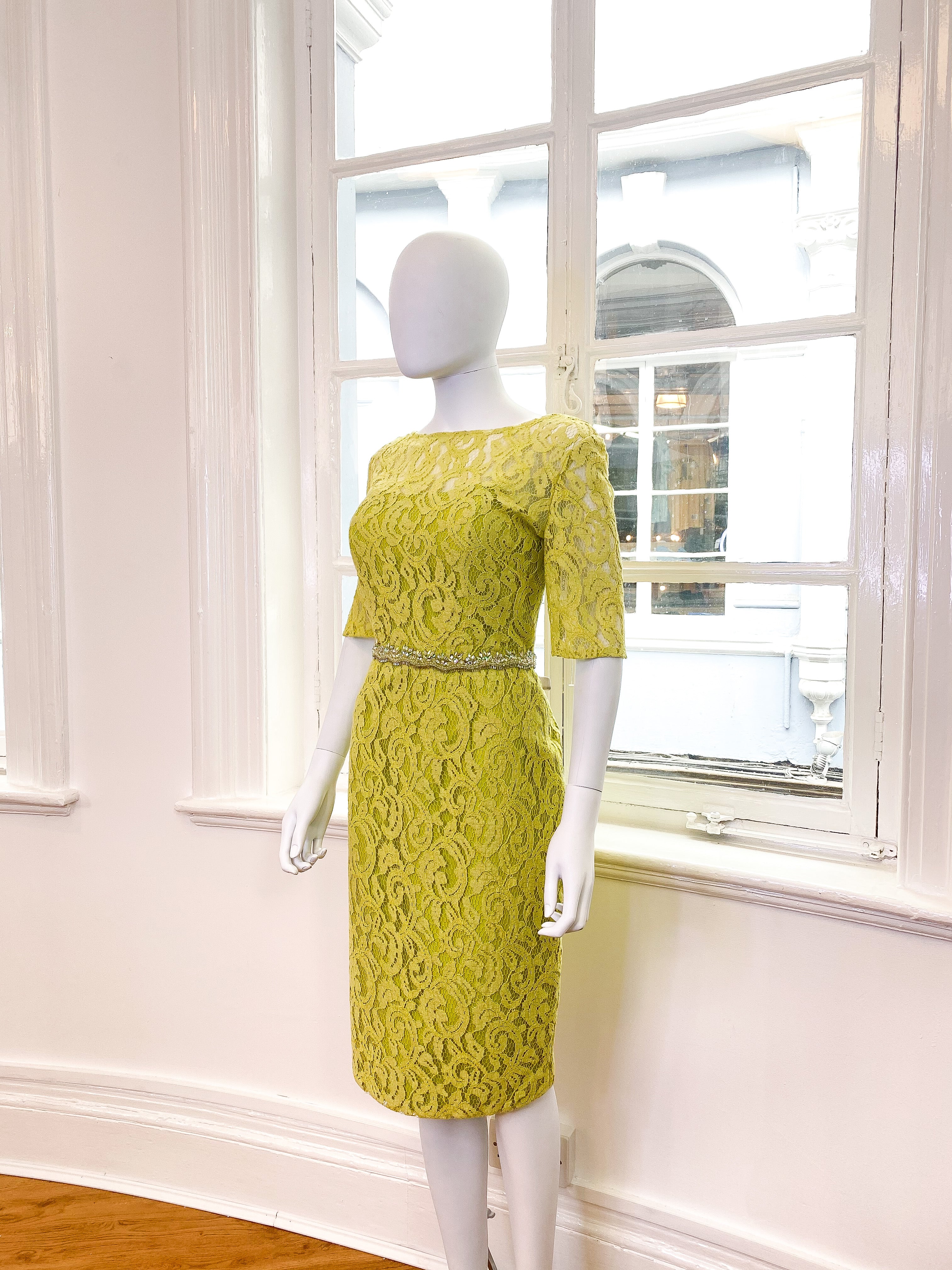 Lime green shop lace dress