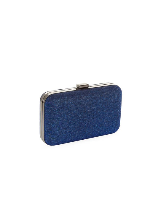 Royal blue glitter clutch bag